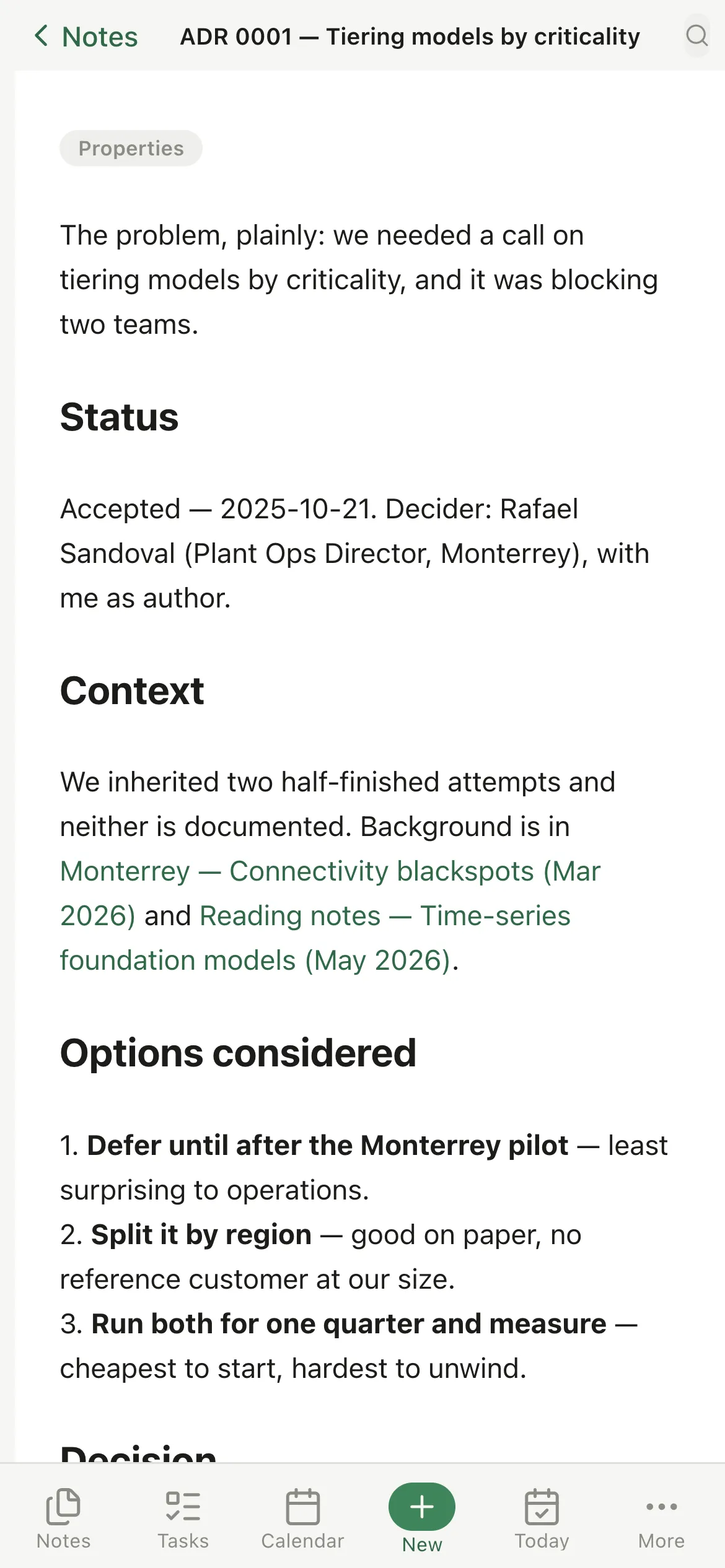 Pellet on a phone: a note open in the editor, filling the screen.